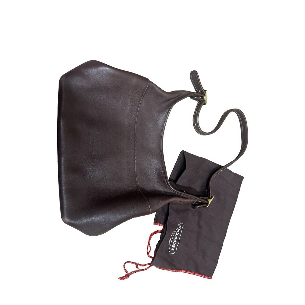 COACH VTG #9058 Legacy Leather Zip Top Hobo Shoulder Bag Dark Brown USA Brass - Picture 15 of 15